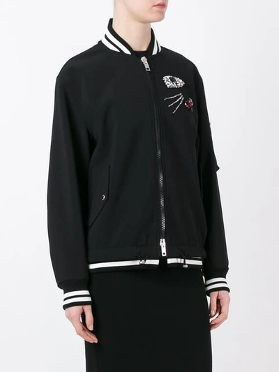 Shop Ermanno Scervino Embellished Bomber Jacket In Black