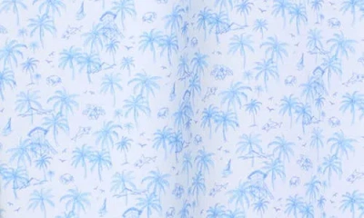Bugatchi Print Camp Shirt In Blue