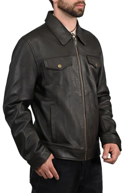 Frye Leather Jacket In Black