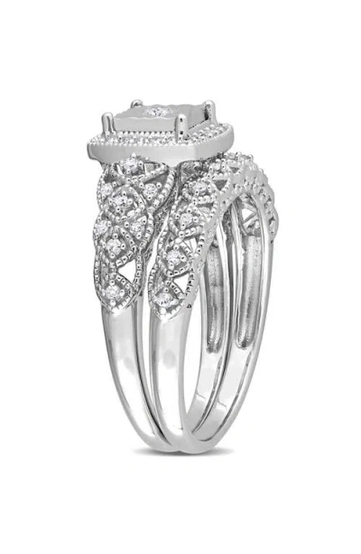 Delmar Diamond Engagement Ring Set In Silver