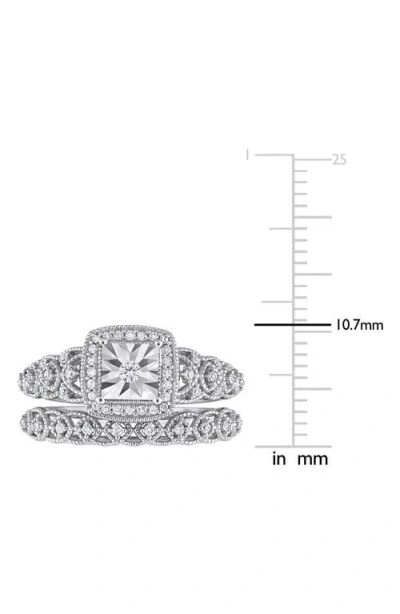 Delmar Diamond Engagement Ring Set In Silver