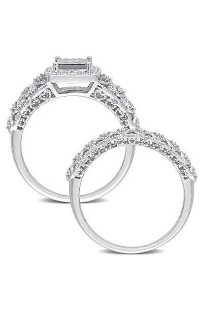 Delmar Diamond Engagement Ring Set In Silver