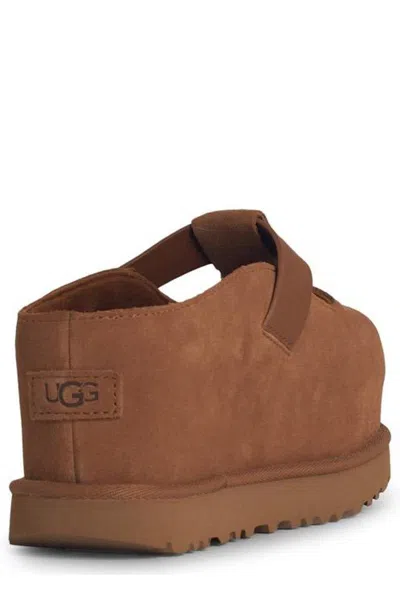 Ugg Caramel Suede Goldenstar Slippers In Multi