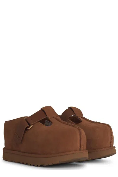 Ugg Caramel Suede Goldenstar Slippers In Multi