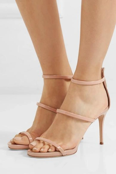 Shop Giuseppe Zanotti Patent-leather Sandals In Blush