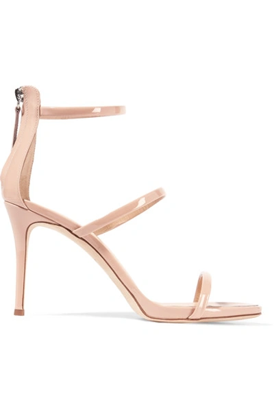 Shop Giuseppe Zanotti Patent-leather Sandals In Blush