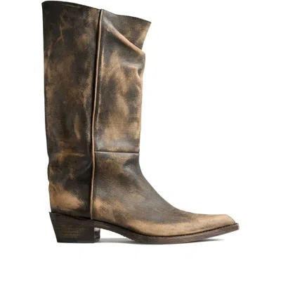 Khaite Clive 25 Leather Boots In Brown