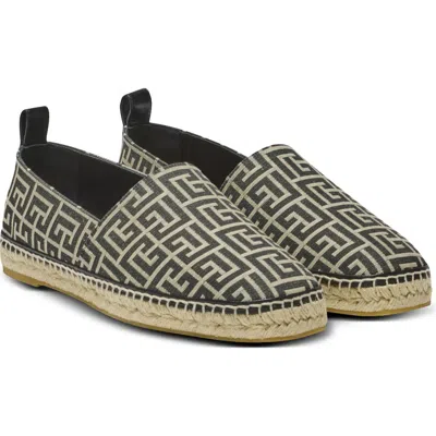 Balmain Men Espadrilles With Monogram Jacquard In Multi