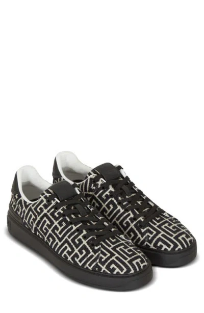 Balmain B Court Monogram Jacquard Low Top Sneaker In Multi