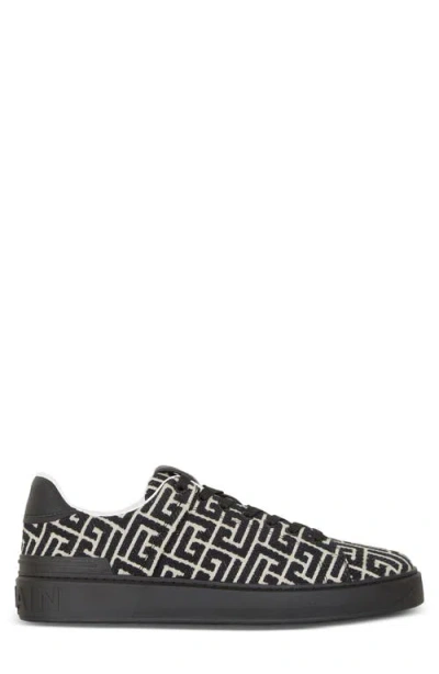 Balmain B Court Monogram Jacquard Low Top Sneaker In Multi