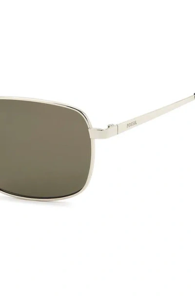 Fossil 58mm Rectangular Sunglasses In Brown