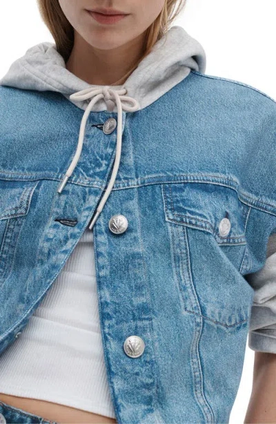 Rag & Bone Rb Miramar Terry Combo Hooded Trucker In Sport