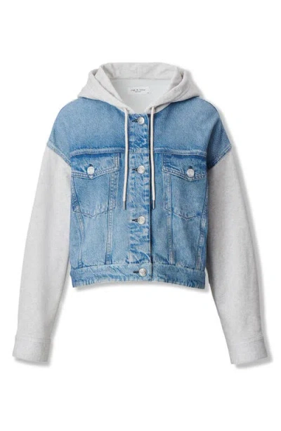 Rag & Bone Rb Miramar Terry Combo Hooded Trucker In Sport