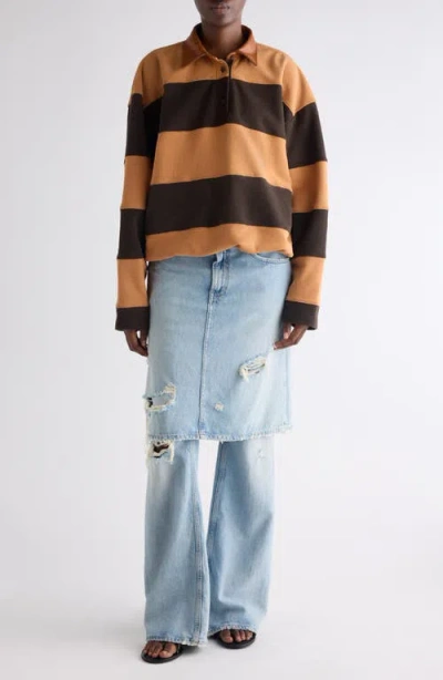 Acne Studios Distressed Layered Wide-leg Jeans In Blue