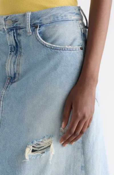Acne Studios Distressed Layered Wide-leg Jeans In Blue