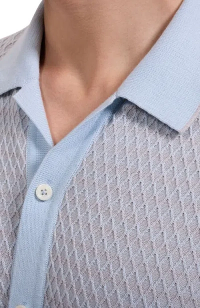 Bugatchi Short Sleeve Cardigan In Blue