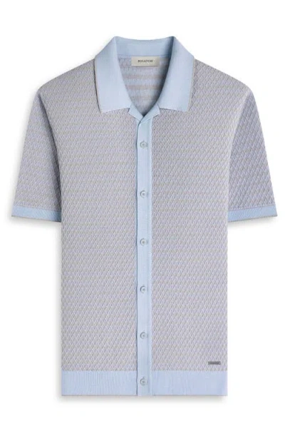 Bugatchi Short Sleeve Cardigan In Blue
