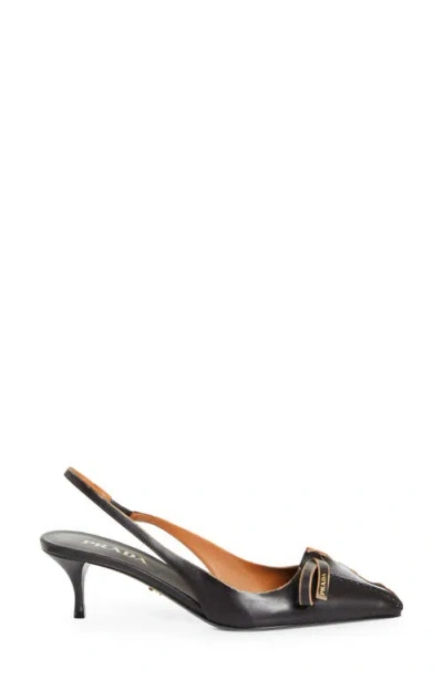 Prada 5 Cm Leather Pumps For Women In Black
