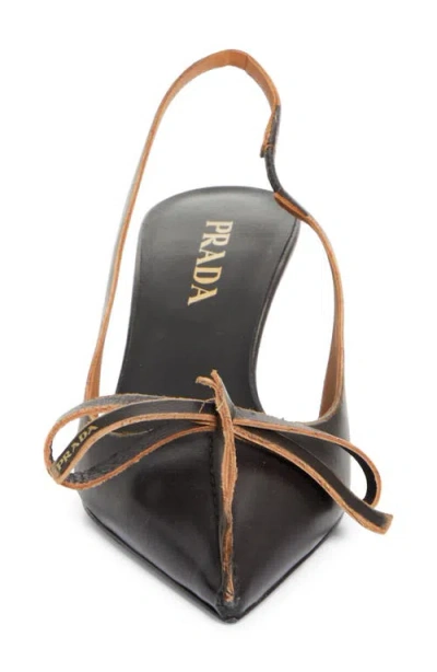 Prada 5 Cm Leather Pumps For Women In Black