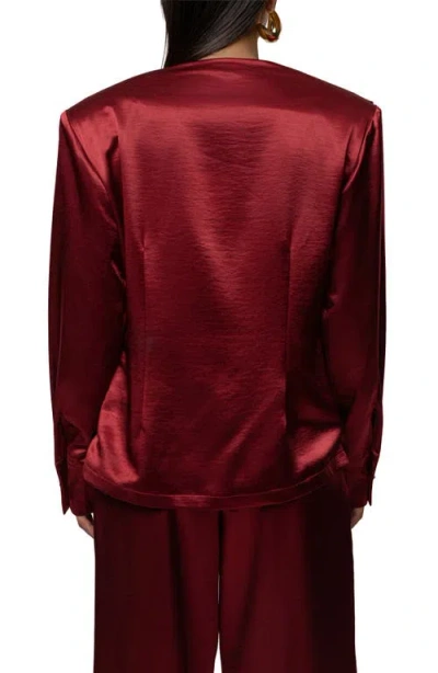 Jluxlabel Statement Satin Drape Top In Red