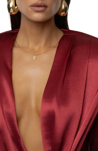 Jluxlabel Statement Satin Drape Top In Red