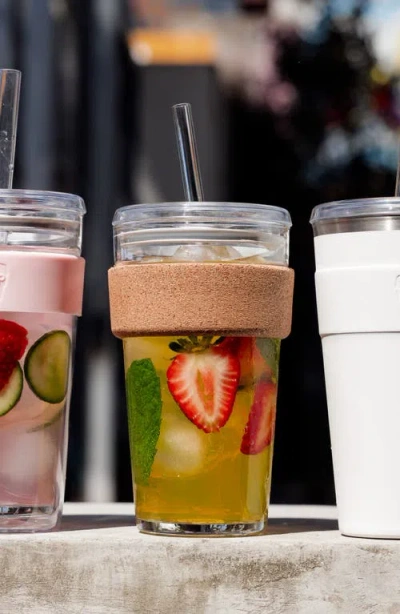 Keepcup Cold Cup Cork With Coffee Straw In Transparent