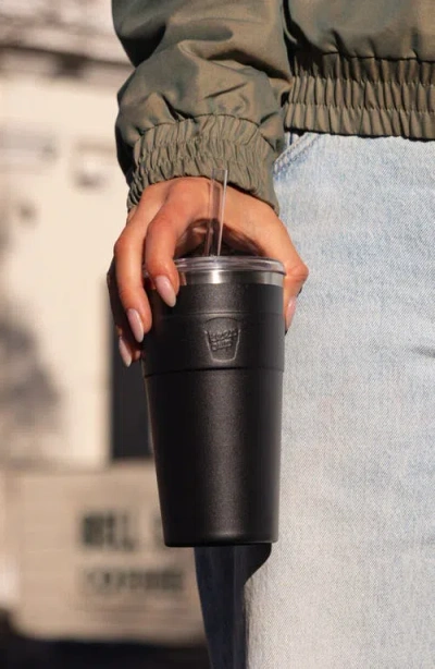 Keepcup Cold Cup Thermal With Coffee Straw In Black