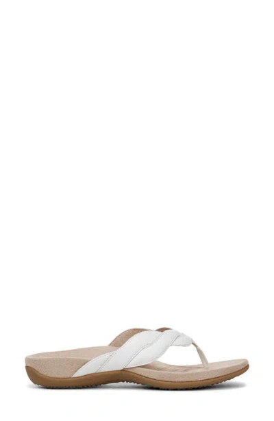 Vionic Bella Braid Flip Flop In White