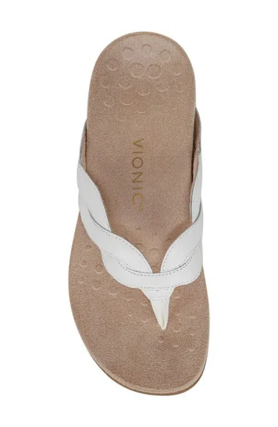 Vionic Bella Braid Flip Flop In White