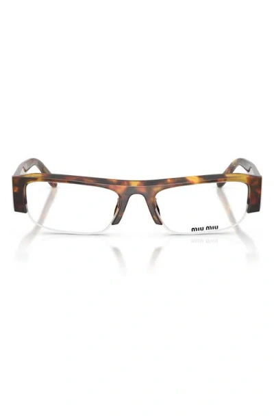Miu Miu Rectangular Acetate Eyewear Frames In Brown