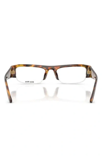 Miu Miu Rectangular Acetate Eyewear Frames In Brown