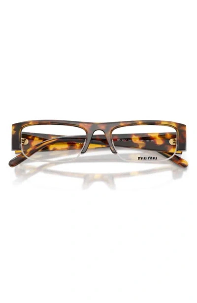 Miu Miu Rectangular Acetate Eyewear Frames In Brown