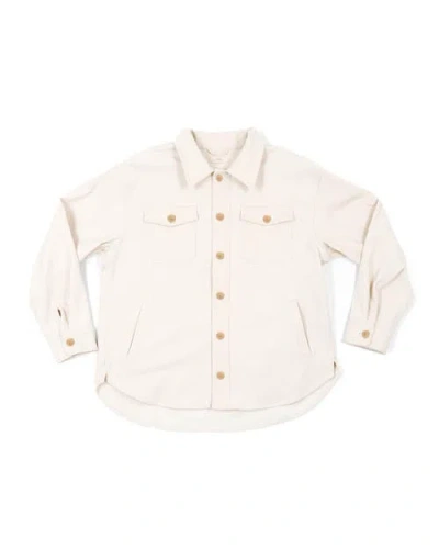 Ariko Bucky Split Hem Shirt Jacket In White