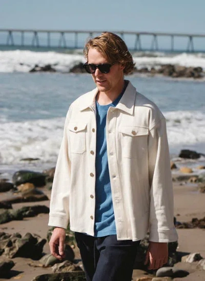 Ariko Bucky Split Hem Shirt Jacket In White