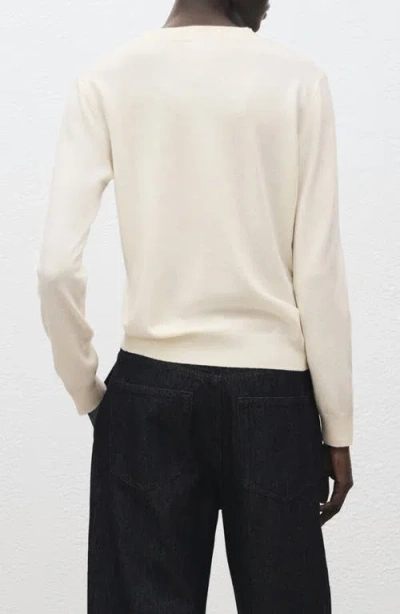 Mango Crewneck Sweater In White