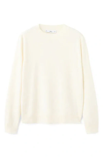 Mango Crewneck Sweater In White