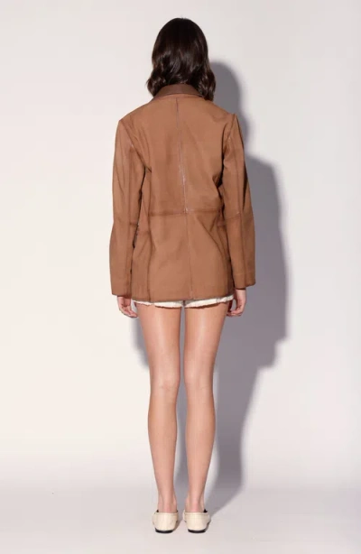 Walter Baker Ray Leather Blazer In Brown