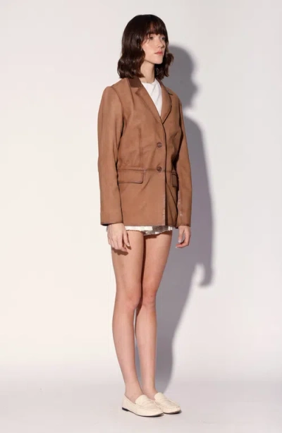 Walter Baker Ray Leather Blazer In Brown