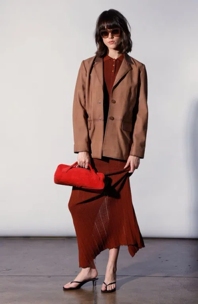 Walter Baker Ray Leather Blazer In Brown