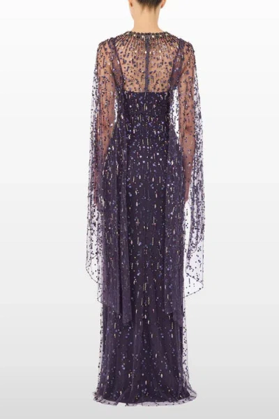 Jenny Packham Hestia Embellished Maxi Dress In Blue