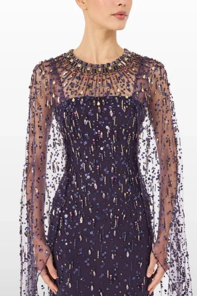 Jenny Packham Hestia Embellished Maxi Dress In Blue