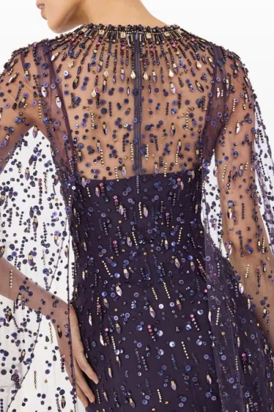 Jenny Packham Hestia Embellished Maxi Dress In Blue