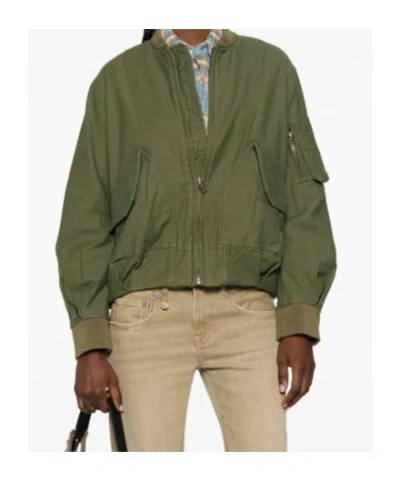 R13 Bubble Pocket Bomber Jacket In Green