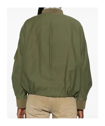R13 Bubble Pocket Bomber Jacket In Green