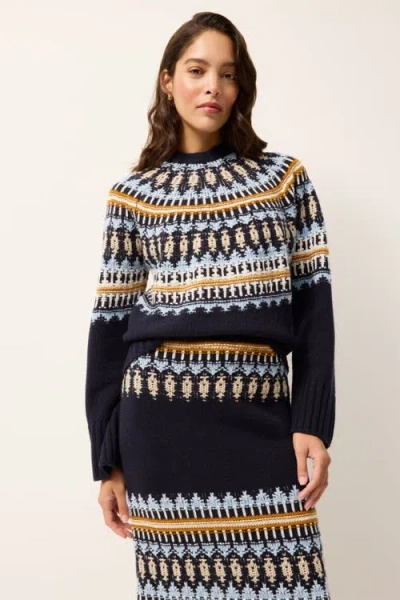 Marie Oliver Dion Patterned Sweater In Black