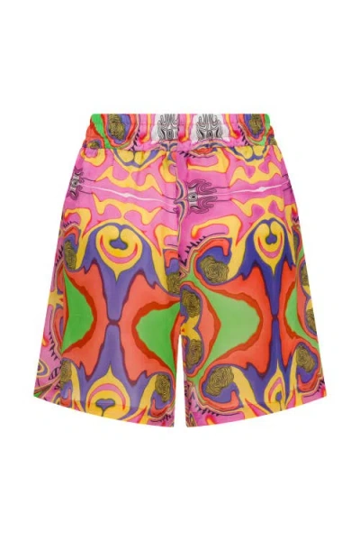 Je Te Veux Psychedelic Printed  Blushwave Drawstring Shorts In Multi