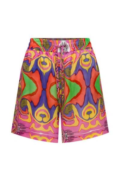Je Te Veux Psychedelic Printed  Blushwave Drawstring Shorts In Multi