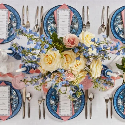 Marchesa Monarcha 4pc Dinner Plate Set In Blue
