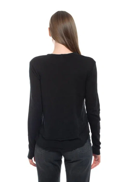Wilt Clothing Long Sleeve Mock Layer Tee In Blue
