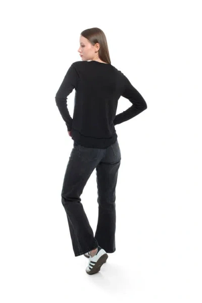 Wilt Clothing Long Sleeve Mock Layer Tee In Blue